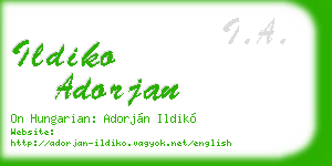 ildiko adorjan business card